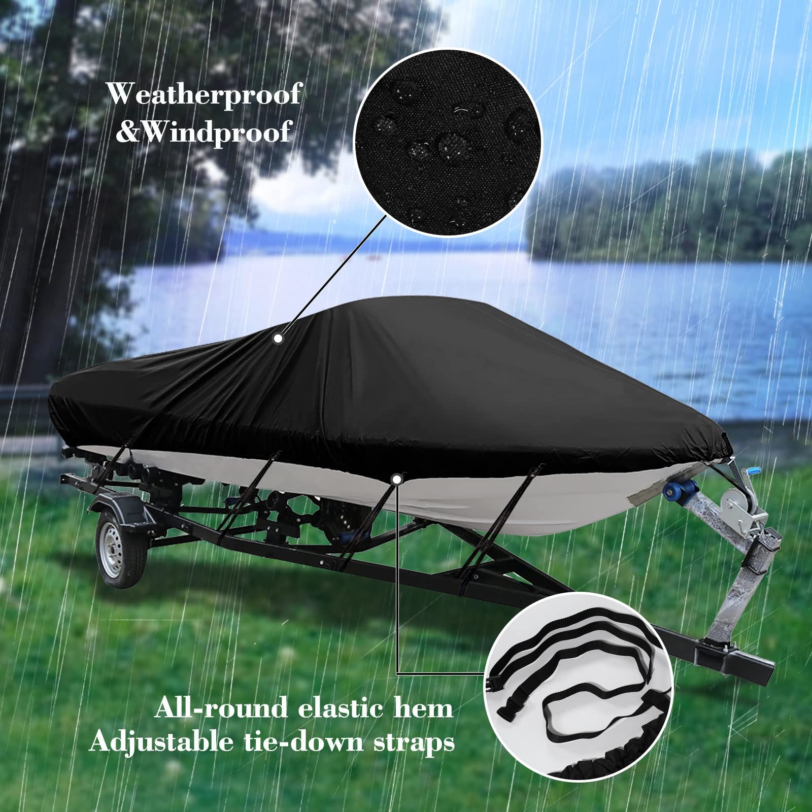 Dandelion Wholesale 900D Oxford Cloth Waterproof Heavy Duty Waterproof Boat Cover for Center Console Boat
