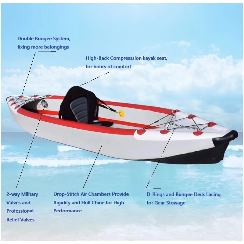3 Person Customized Inflatable Paddle Board Cover Waterproof Foot Fishing Inflatable Pedal Canoe Kayak Boat