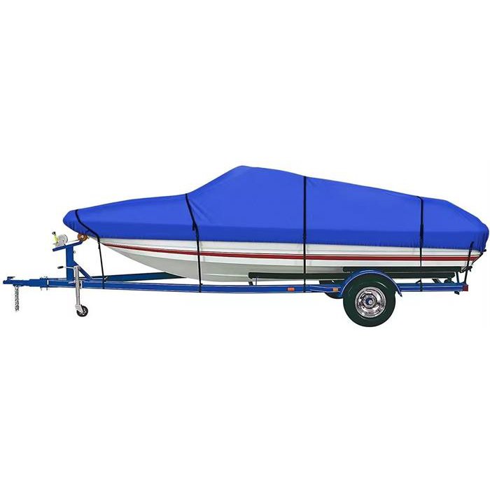Heavy-Duty 420D Marine Grade Trailerable Waterproof and Anti-UV Windproof Boat Cover Fits V-Hull Design