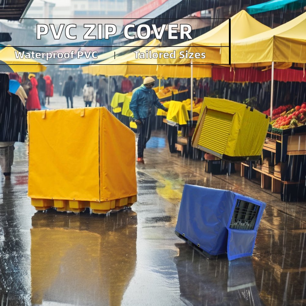 Yitex Heavy-Duty PVC Coated Fabric Tarpaulin Pattern Fabric Pallet Sheet Waterproof Plain Style for Cargo Product Protection