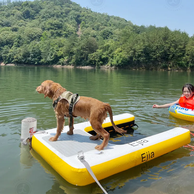Inflatable Pup Plank XL Pet Ramp for Pet Recreation With Tie-Downs for Boats, Pools, and Docks