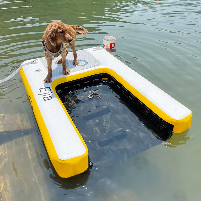 Inflatable Pup Plank XL Pet Ramp for Pet Recreation With Tie-Downs for Boats, Pools, and Docks