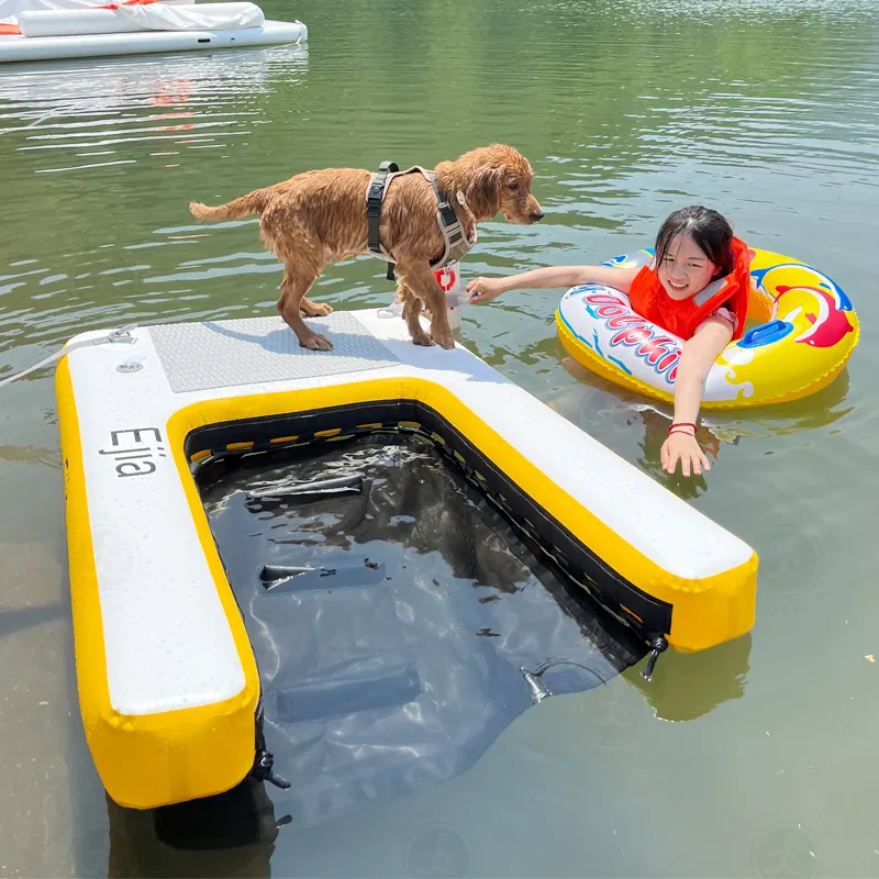 Inflatable Pup Plank XL Pet Ramp for Pet Recreation With Tie-Downs for Boats, Pools, and Docks