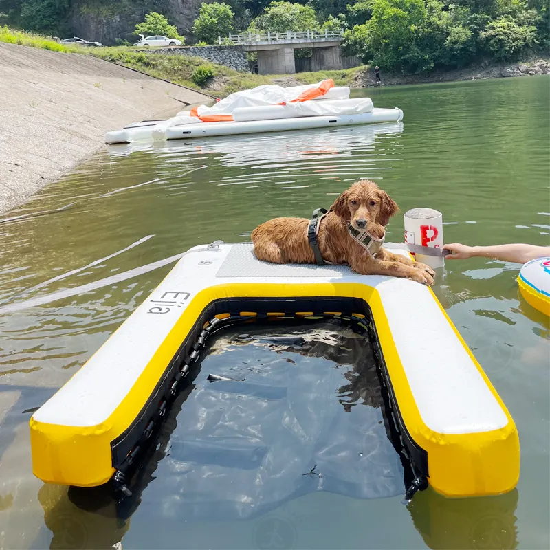 Inflatable Pup Plank XL Pet Ramp for Pet Recreation With Tie-Downs for Boats, Pools, and Docks