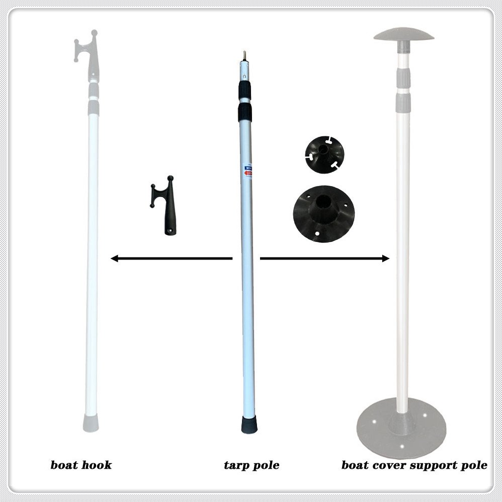 Boat Cover Support Pole System/ Multifunctional Retractable Aluminum Rod and Boat Hook
