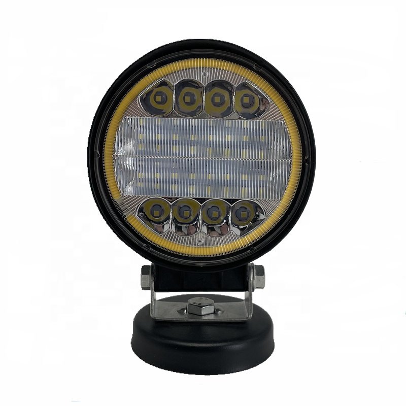 Offroad 4 Inch Round 72W Automobile LED Work Light With Halo Ring Headlight Driving Lamp for Car SUV Jeep Truck Tractor Boat