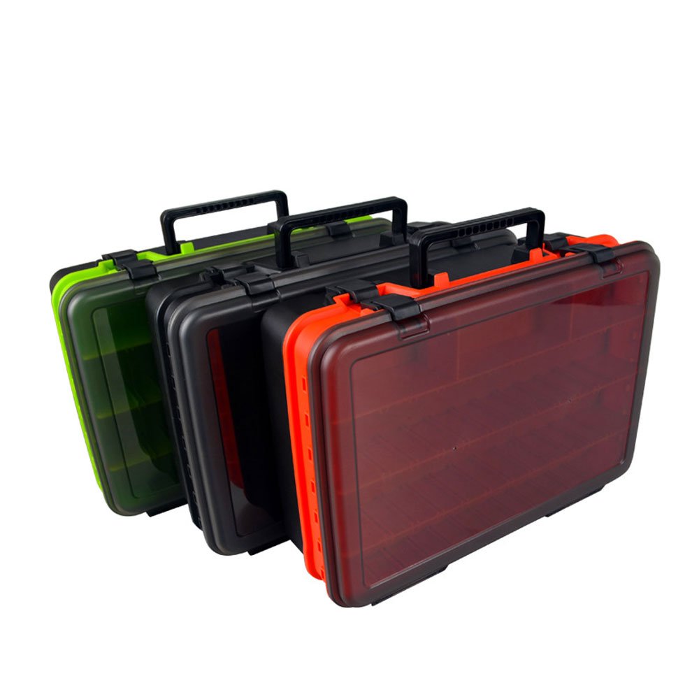 Two-tier Tackle Box Adjustable Inside Space with Dividers Fishing Accessory Lure Box Semi Transparent Cover Utility Tackle Box
