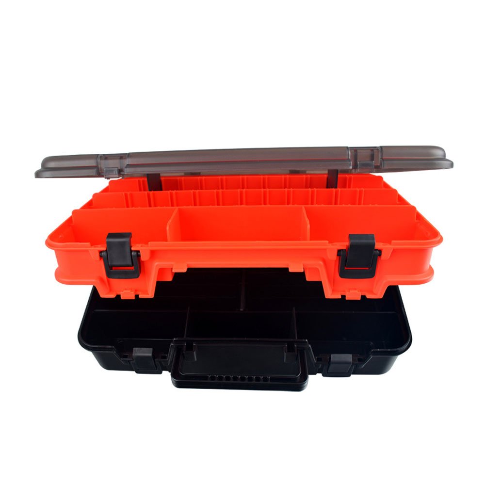 Two-tier Tackle Box Adjustable Inside Space with Dividers Fishing Accessory Lure Box Semi Transparent Cover Utility Tackle Box