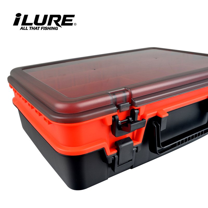 Two-tier Tackle Box Adjustable Inside Space with Dividers Fishing Accessory Lure Box Semi Transparent Cover Utility Tackle Box