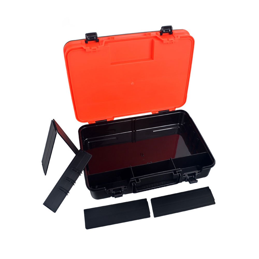 Two-tier Tackle Box Adjustable Inside Space with Dividers Fishing Accessory Lure Box Semi Transparent Cover Utility Tackle Box
