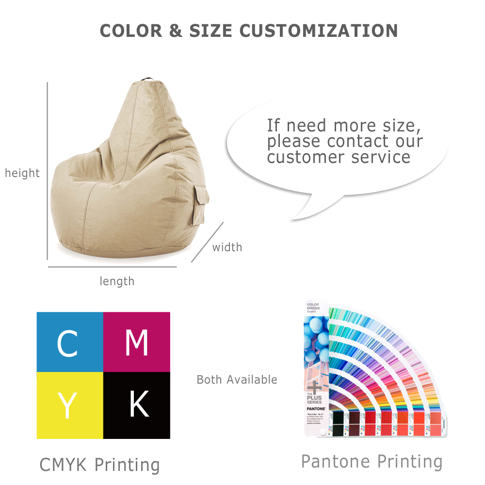 Customize Bean Bag Chair Gaming Cone Sofa Recliner Boat Sailing Fishing Beanbag Pouf Waterproof Outdoor Bean Bag Cover