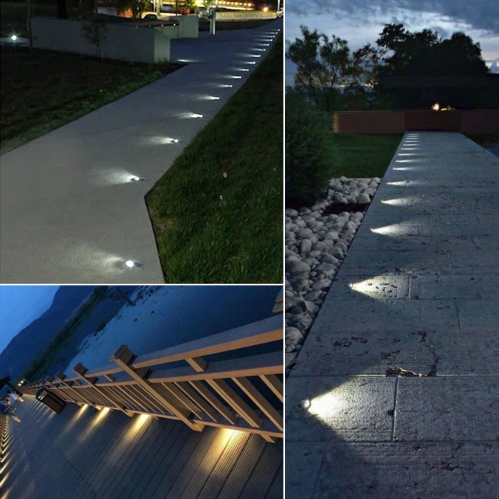 Outdoor IP67 Pathway Deck Lights Outdoor Waterproof Dock Lamp LED Warning Step Solar Driveway Lights Walk Over Light