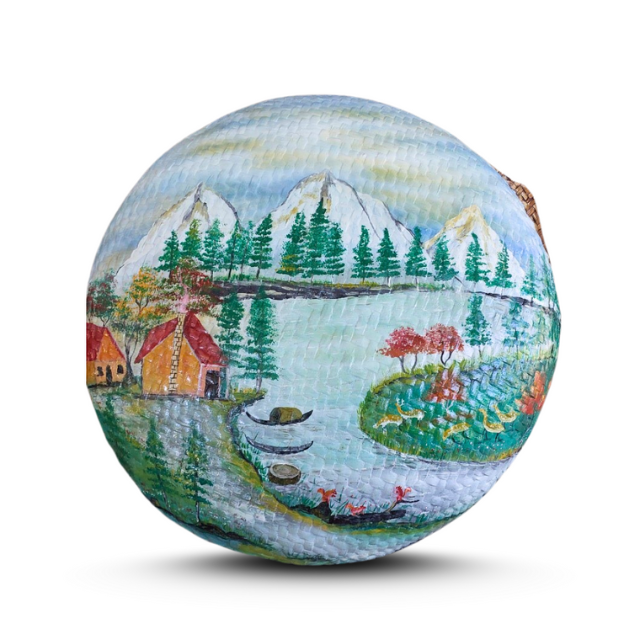 Wholesale Customizable OEM/ODM Factory Price Single Decorative Bamboo Coracle Boats Wood Material Fishing Covered Outdoor Rowing