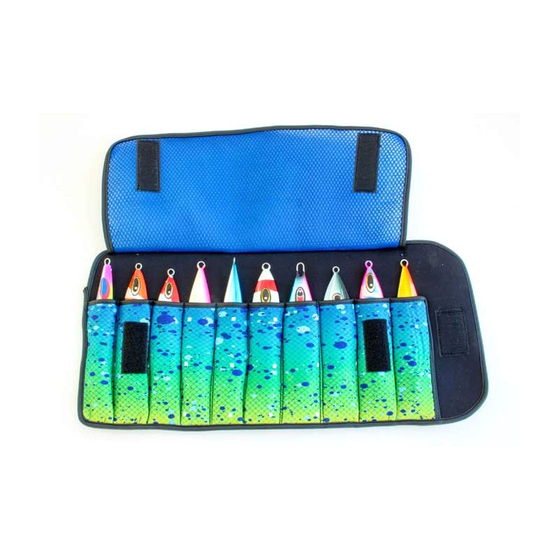 Customized Reusable Lure Bag 10 Pocket Neoprene Protective Cover Durable Fishing Trolling Lure Tackle Box Large Fishing Jig Bag