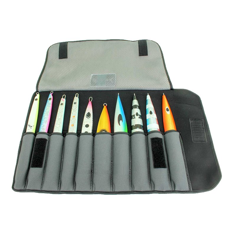 Customized Reusable Lure Bag 10 Pocket Neoprene Protective Cover Durable Fishing Trolling Lure Tackle Box Large Fishing Jig Bag