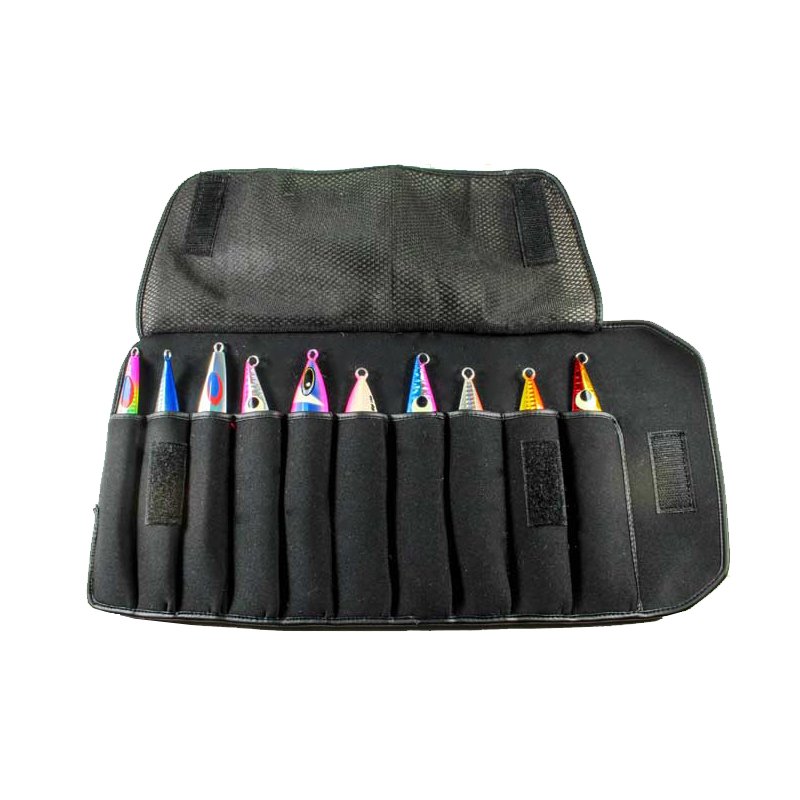 Customized Reusable Lure Bag 10 Pocket Neoprene Protective Cover Durable Fishing Trolling Lure Tackle Box Large Fishing Jig Bag