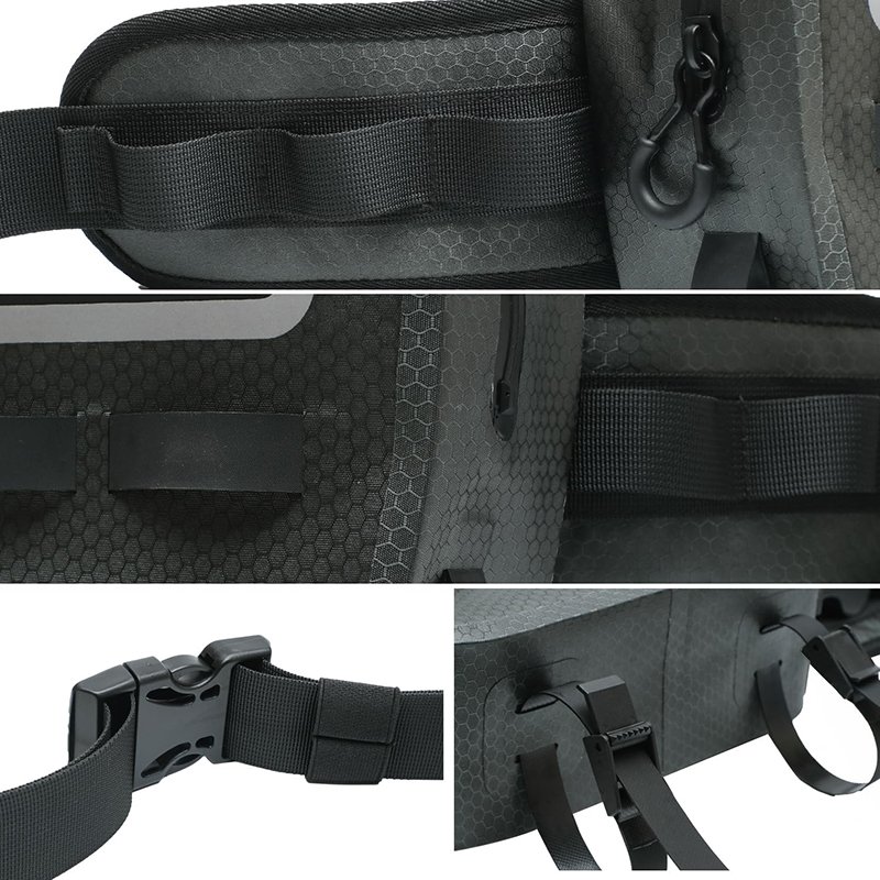 Waterproof Fishing Waist Bag Fanny Pack With Fishing Rod Holder Bracket and Airtight Zipper Closure for Fishing