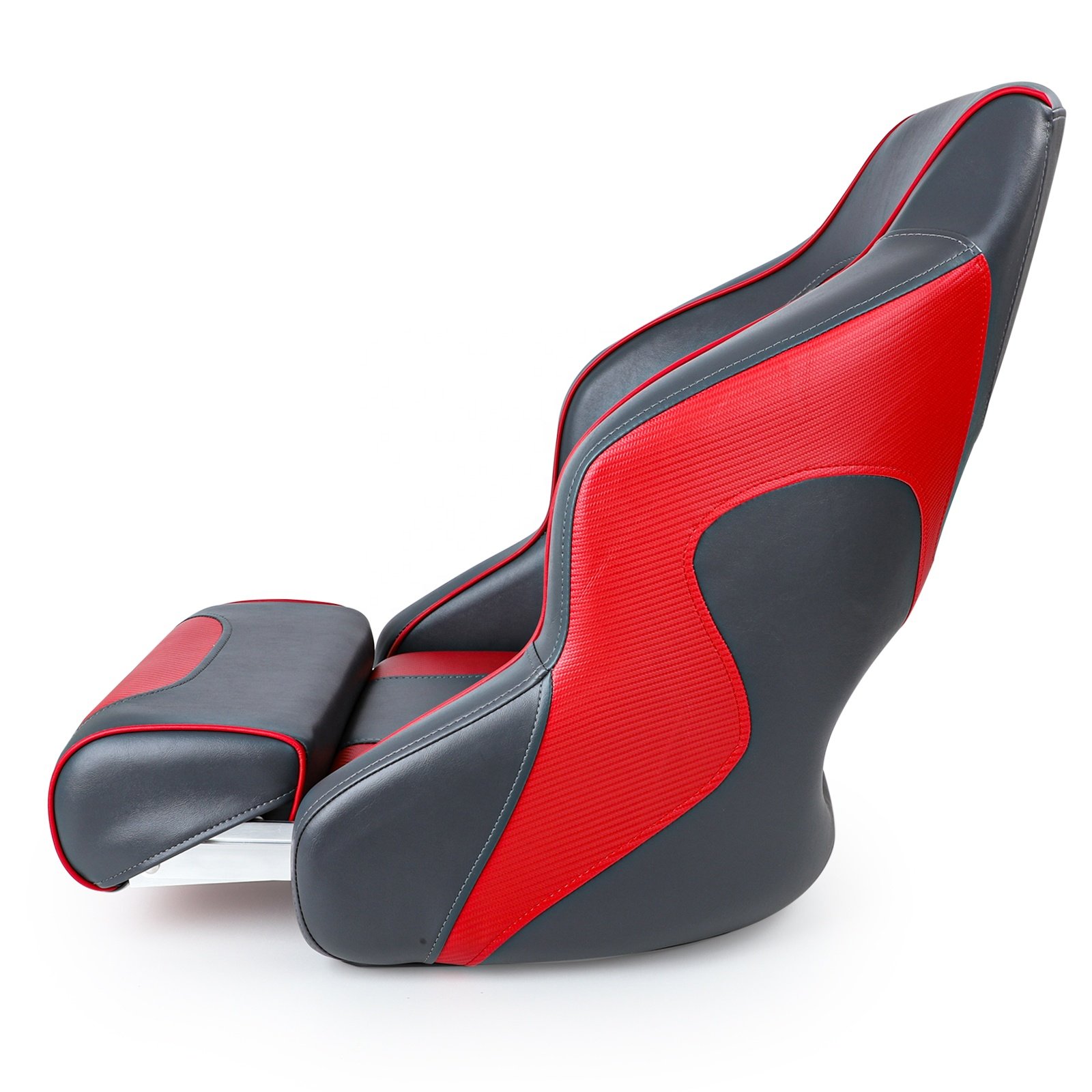 Grey in Red Boat Seat with Full Upholstered Cushion High Quality Marine Ship Yacht Passenger Seat