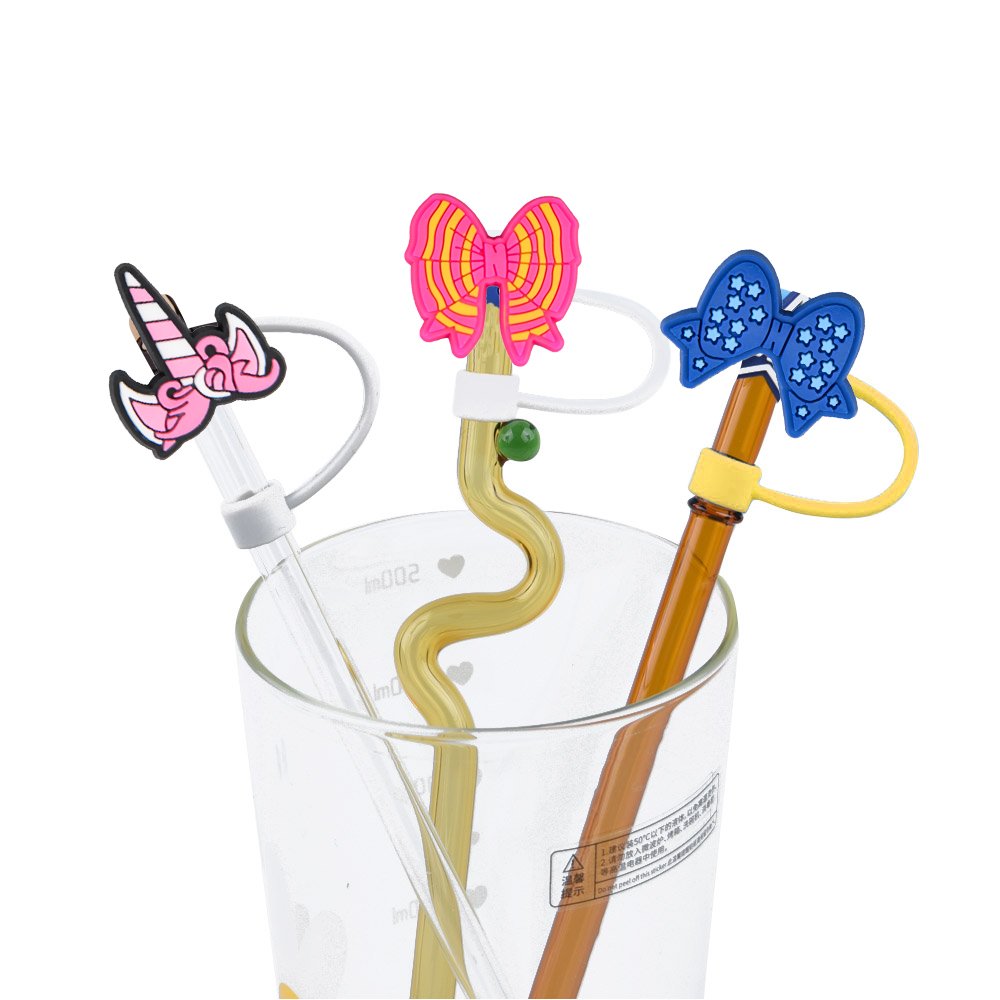 Custom Cartoon Straw Silicone Dustproof Cover Flower Rabbit Love Plug Soft Rubber Recirculable Cloud Straw Cover