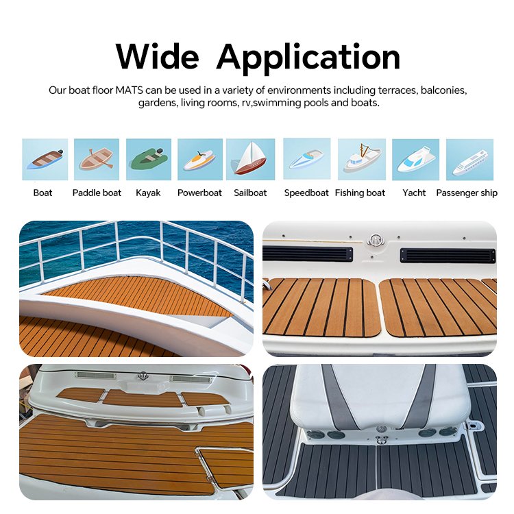 HOMFUL Self-Adhesive EVA Foam Boat Floor Mat Non-Slip Boat Deck Mat Marine Accessories Boat Mat For Marine