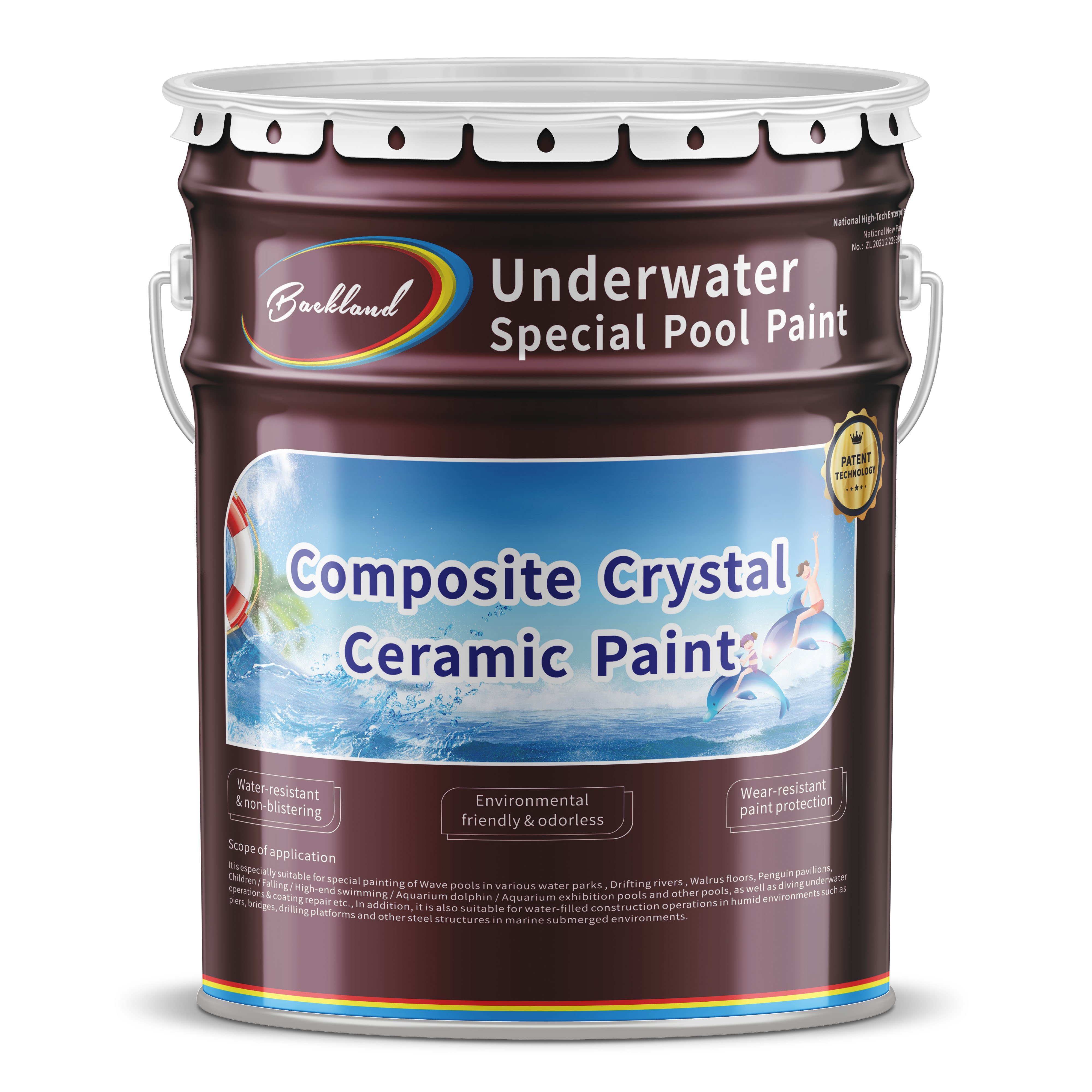 Underwater Coating Cover 4 Sqm/kg Construction Boat Repair Pool Paint Factory Waterproof in Cement Water Park Swimming Pool