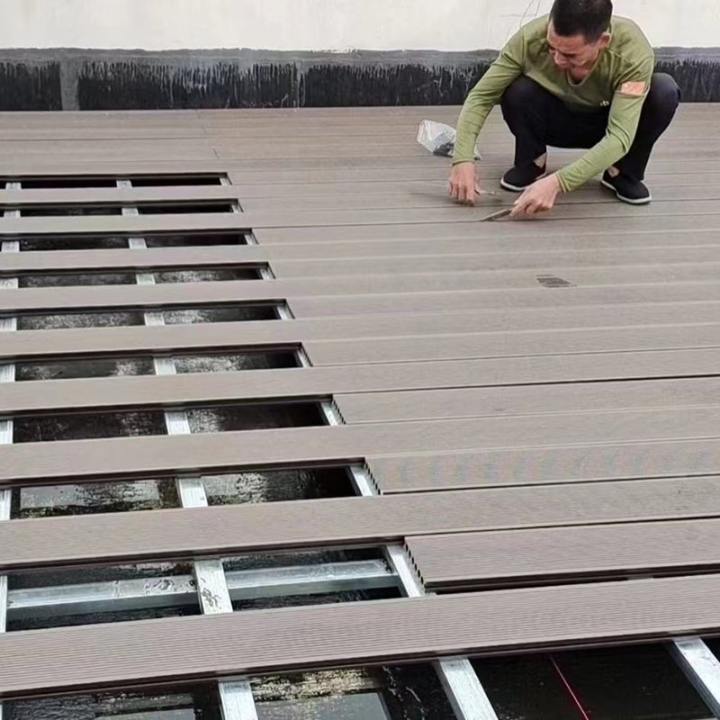 OEM Exterior Outdoor Balcony Wood Plastic Composite Terrace Sea Deck Boat Flooring Pattern Waterproof Pool WPC Floor Covering