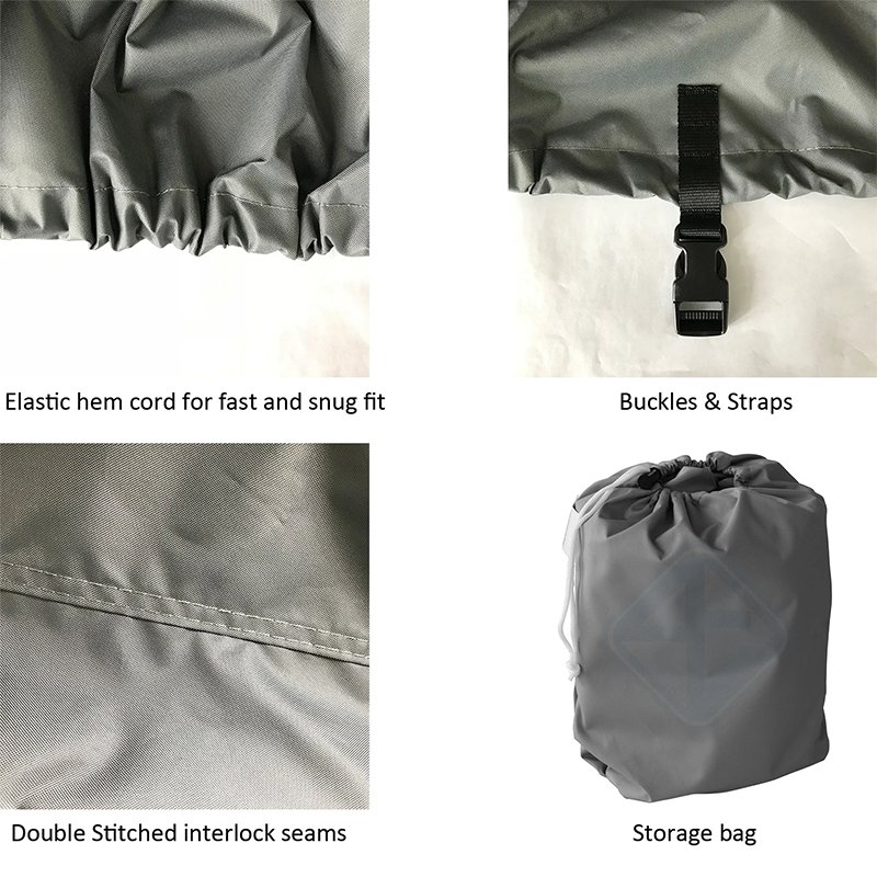 Customized Size 600D Waterproof Polyester Boating Accessories Anti-uv Pu Coating Trailerable Boat Cover