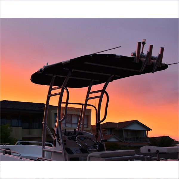Dolphin Pro2 Aluminium Boat T Top Anodized Frame Navy Blue Canopy Center Console Heavy Duty T-Top