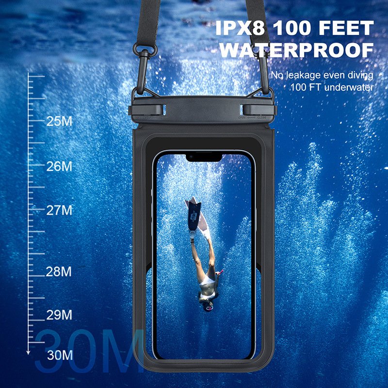 Free Sample Outdoor Camping Big Size 7.2inch Waterproof Mobile Phone Pouch IPX8 Waterproof Phone Case Travel Bag