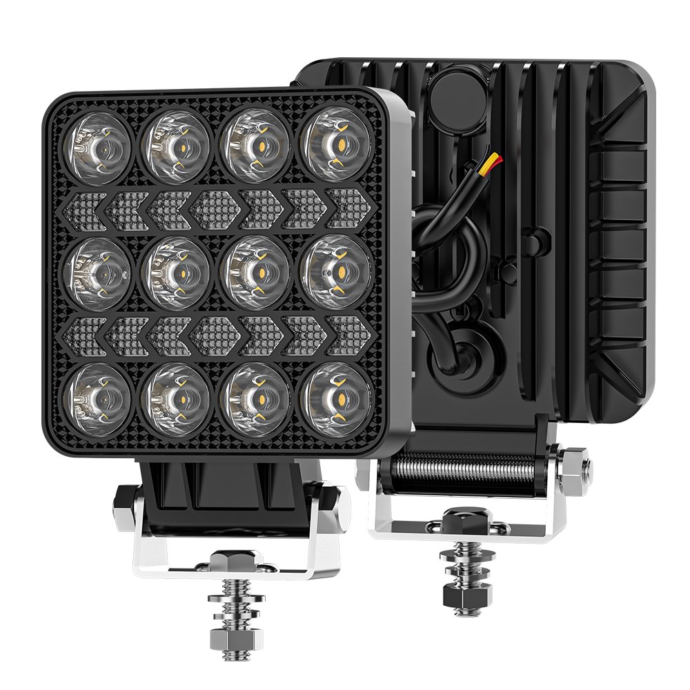 DXZ New Black Cover Led Square Headlights 4 Inch Led Work Light for Truck Tracto Atv Utv Boat Led Working Lights