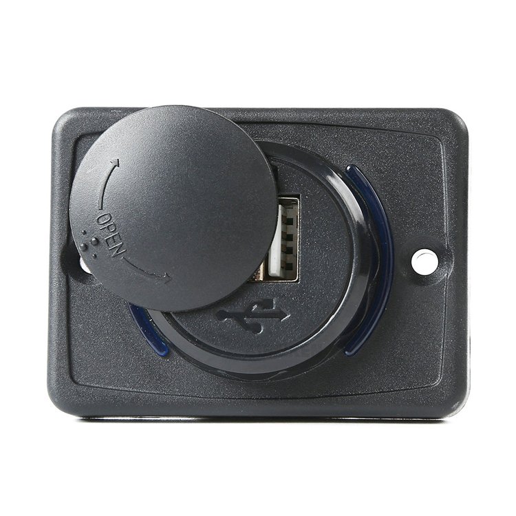 2 Wire 12V 24V Automatic Cover 5V 3.1A Double USB Socket Charger With Panel Mounting for Car Bus