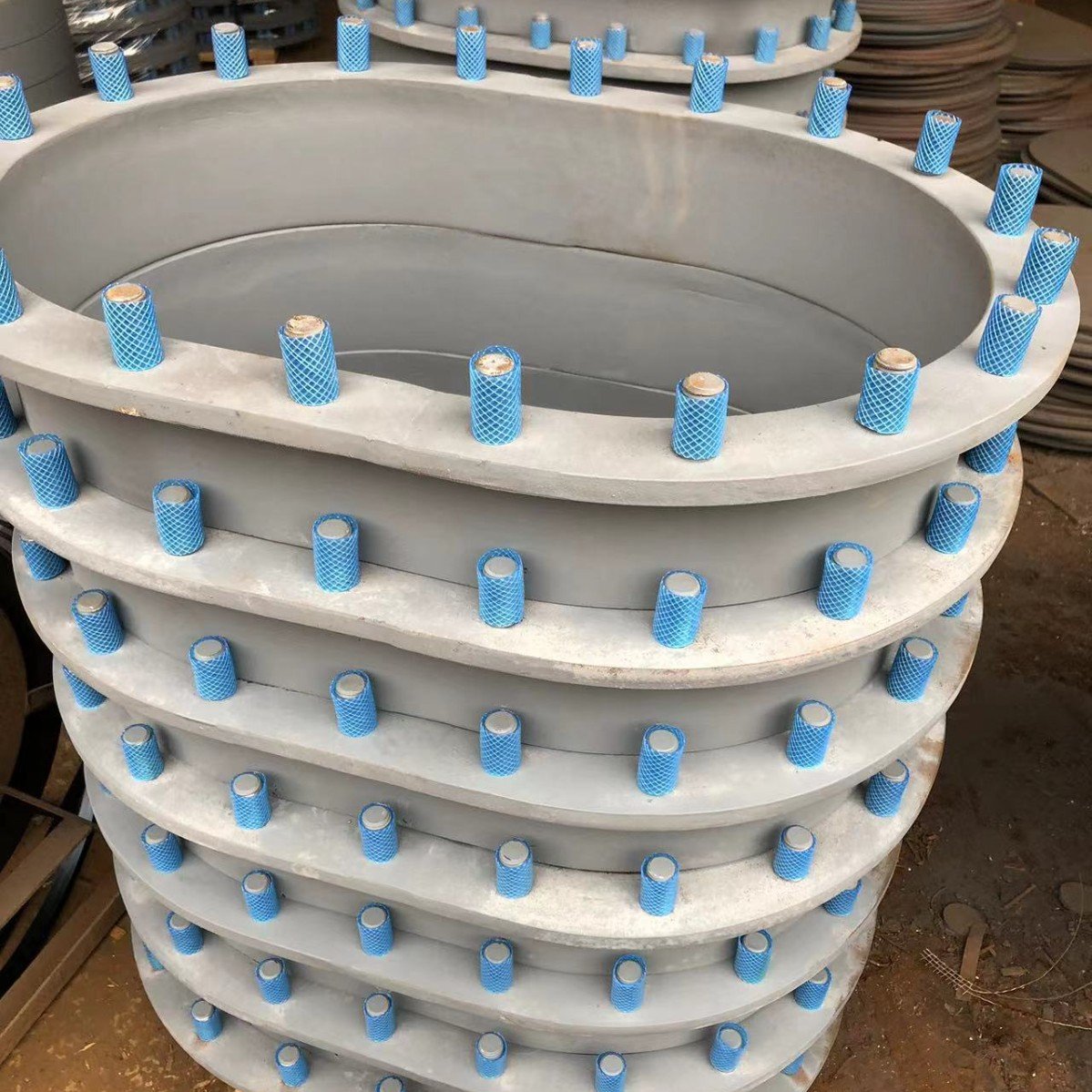 Long Circular Marine Manhole Cover With Coaming and Handle for Boat