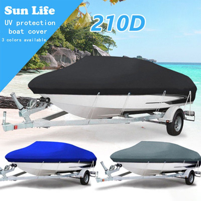 Outdoor Waterproof Boat Covers 14-16 Ft Long - Heavy Duty UV Resistant Trailerable Boat Covering