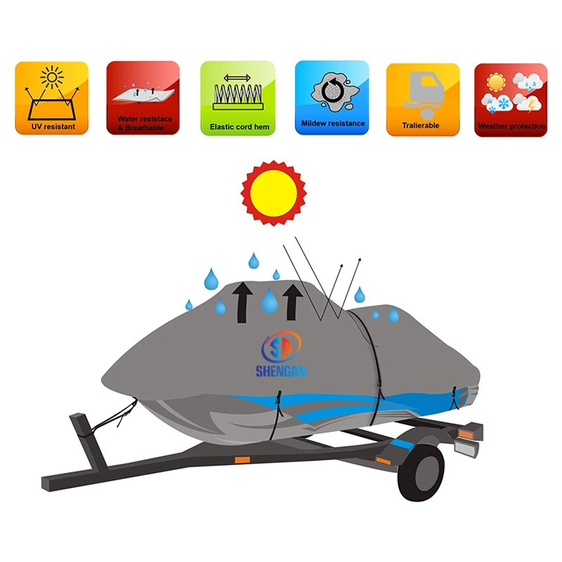 210D Trailerable Jet Ski Cover, Heavy-duty PWC Jet Ski Boat Cover Made of Oxford Cloth Customized Canoa Waterproof Polyester