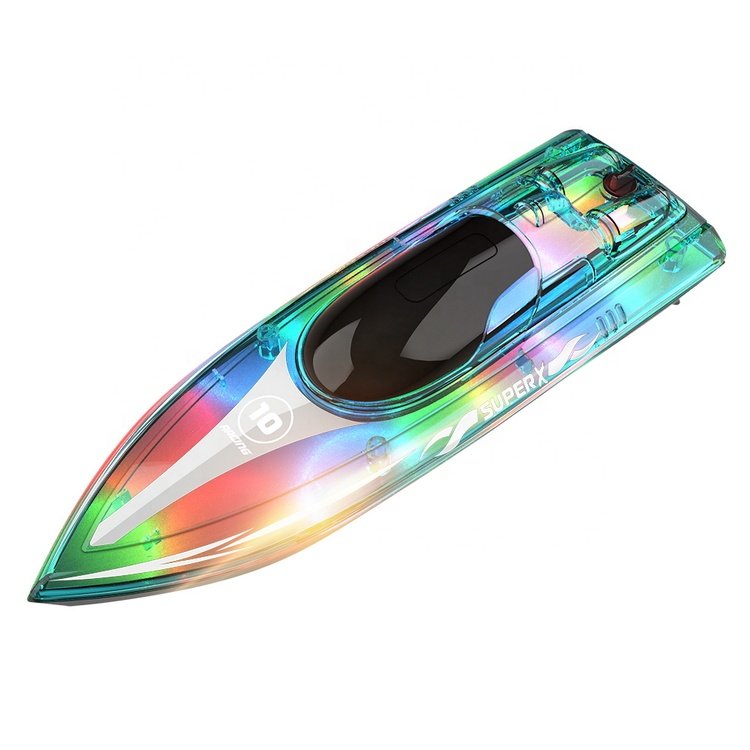 Hot Selling Flytec V555 2.4GHz Fast RC Boat LED Light RC Racing Boat Waterproof High Speed Yacht Boat Model Ship for Pool Lake