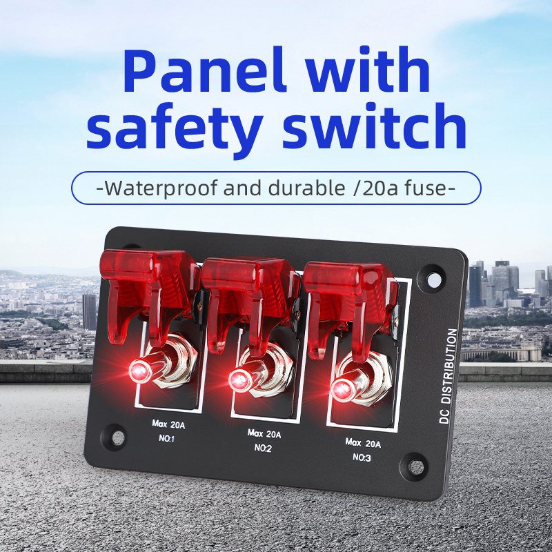 Wholesale Custom Car Switch Panel Red Cover Automotive Switches Car Panel 12V 24V