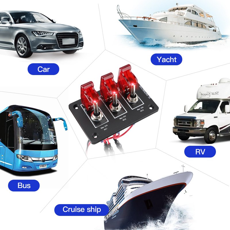 Wholesale Custom Car Switch Panel Red Cover Automotive Switches Car Panel 12V 24V