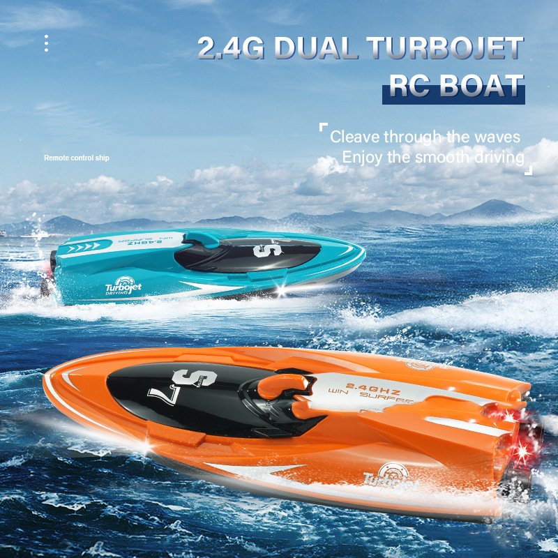 2025 New Products 2.4g Remote Control Waterproof Electric Speed Racing Jet Boat Toys Double Vortex Injection Speed Boat Ship