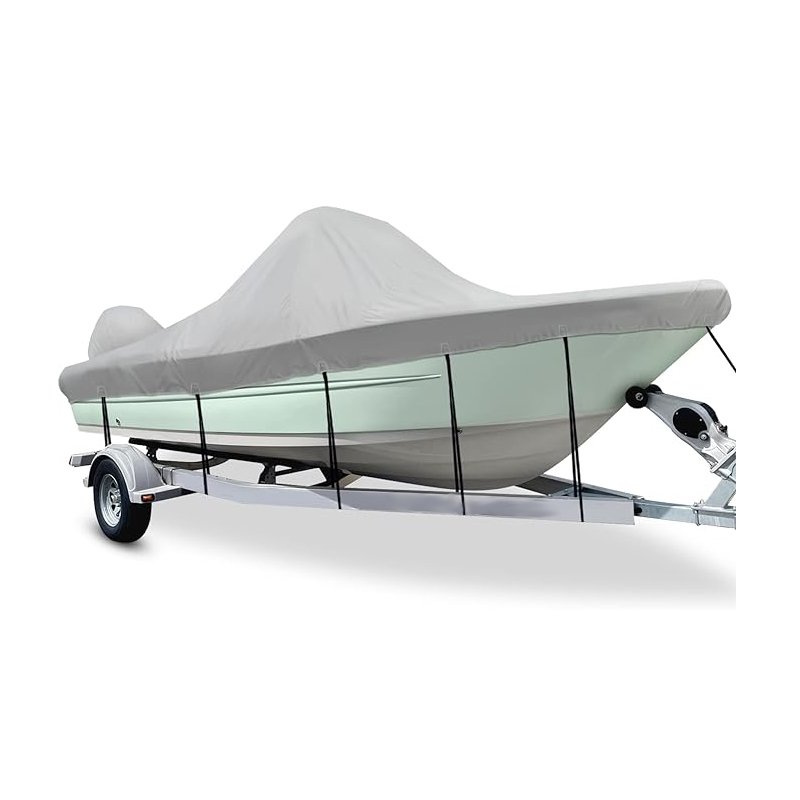 Boat Cover 17-19ft, 100% Waterproof Heavy Duty 800D Marine Grade Oxford Weather Resistant V-HullHeavy Cover