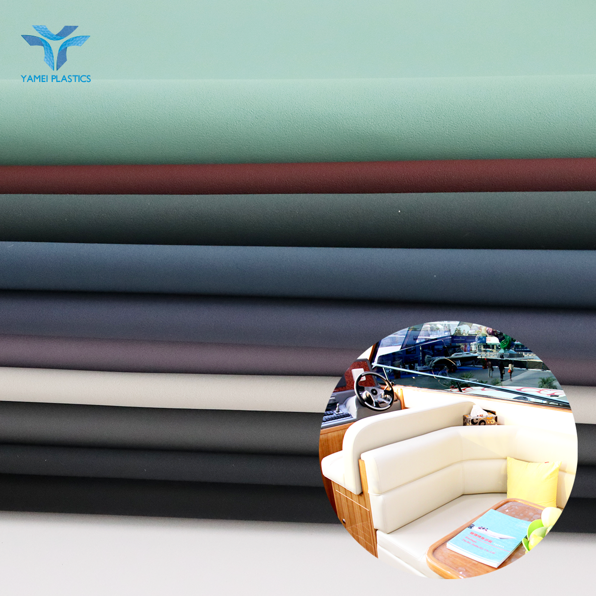 Customized Color Suedette 1.0mm 100% Synthetic Polyester Marine Grade Artificial Vinyl Leather Fabrics for Boat Seat Covers