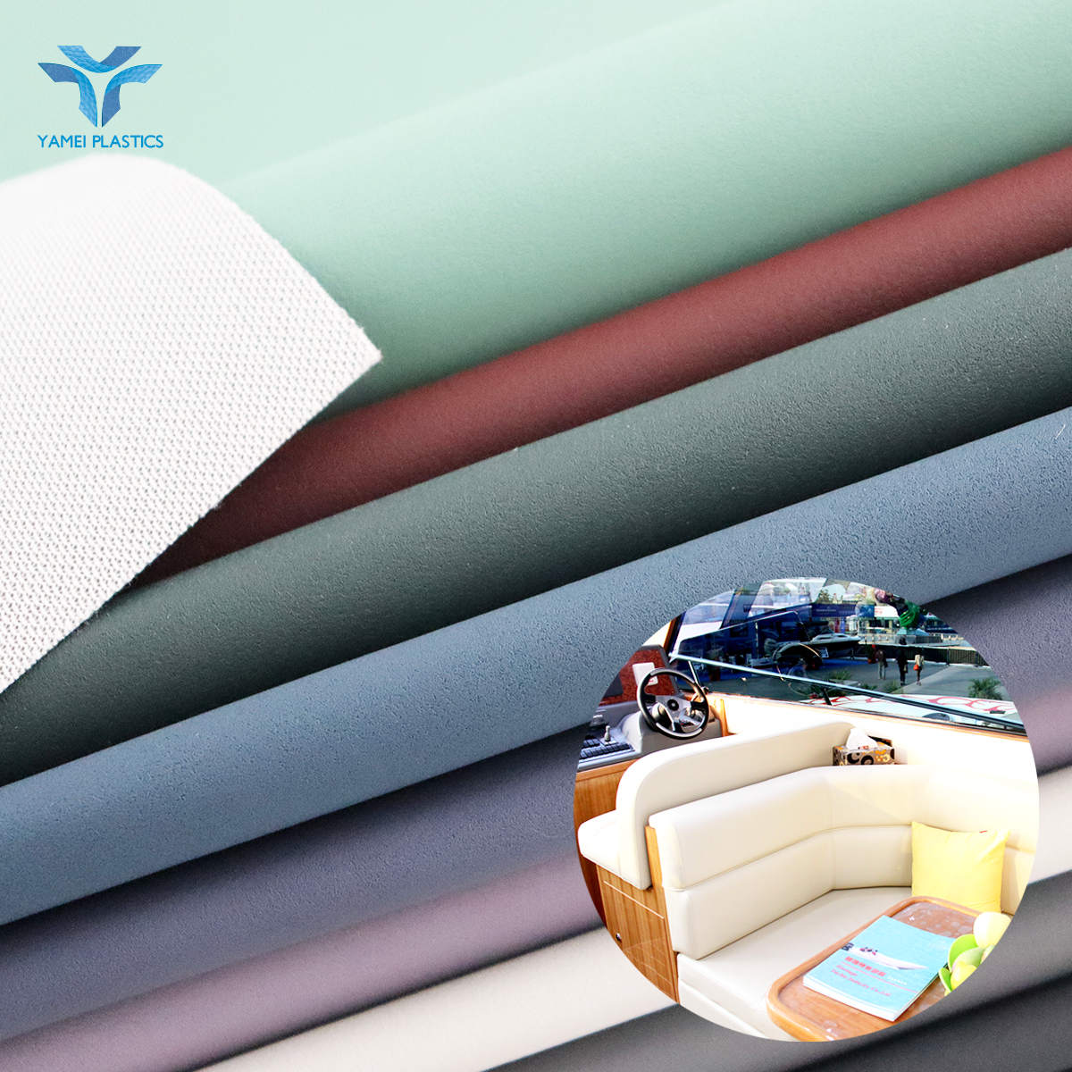 Customized Color Suedette 1.0mm 100% Synthetic Polyester Marine Grade Artificial Vinyl Leather Fabrics for Boat Seat Covers