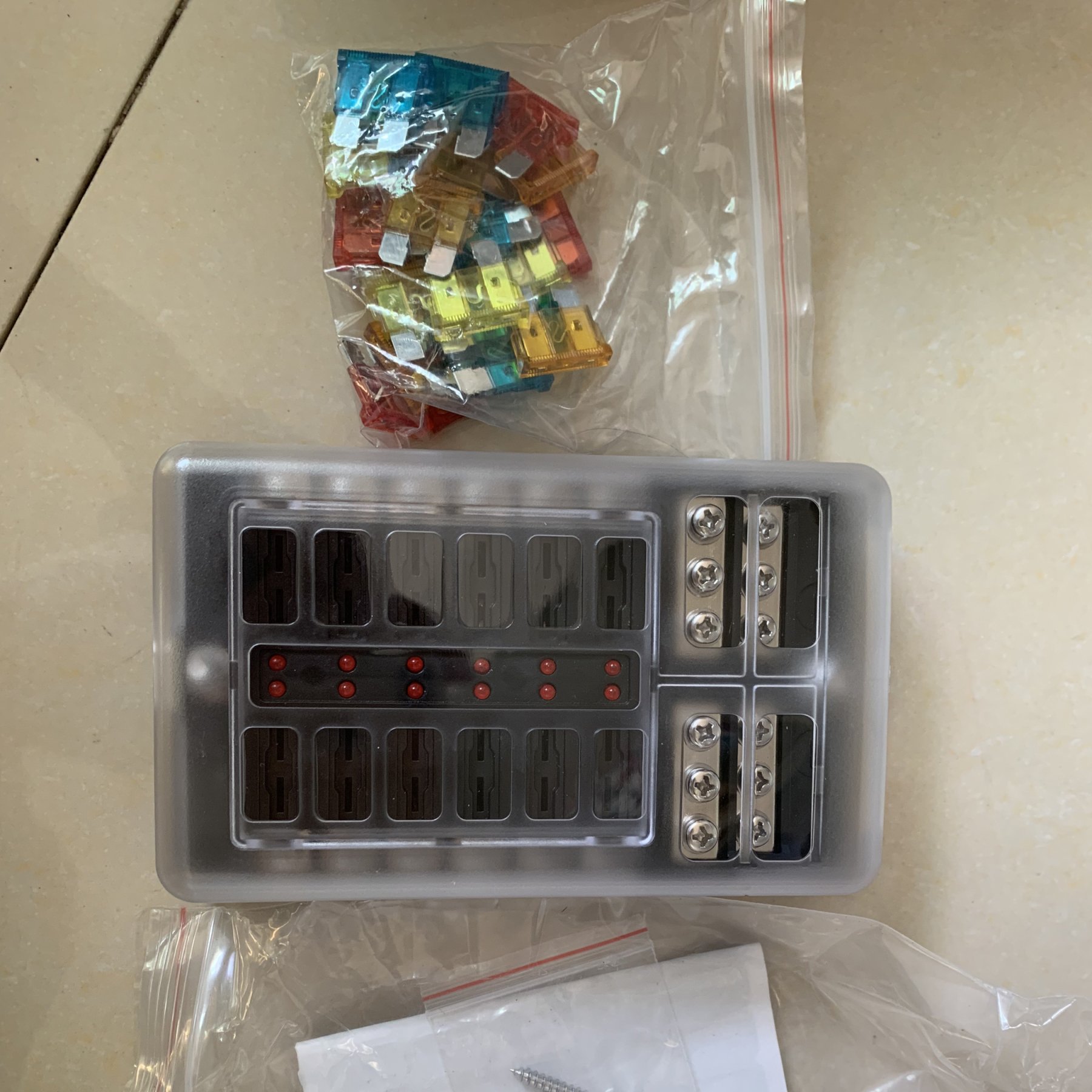 12-24V Marine Fuse Panel With Fuse Holder and Blade Components 12 Way Fuse Box Car Boat Automotive