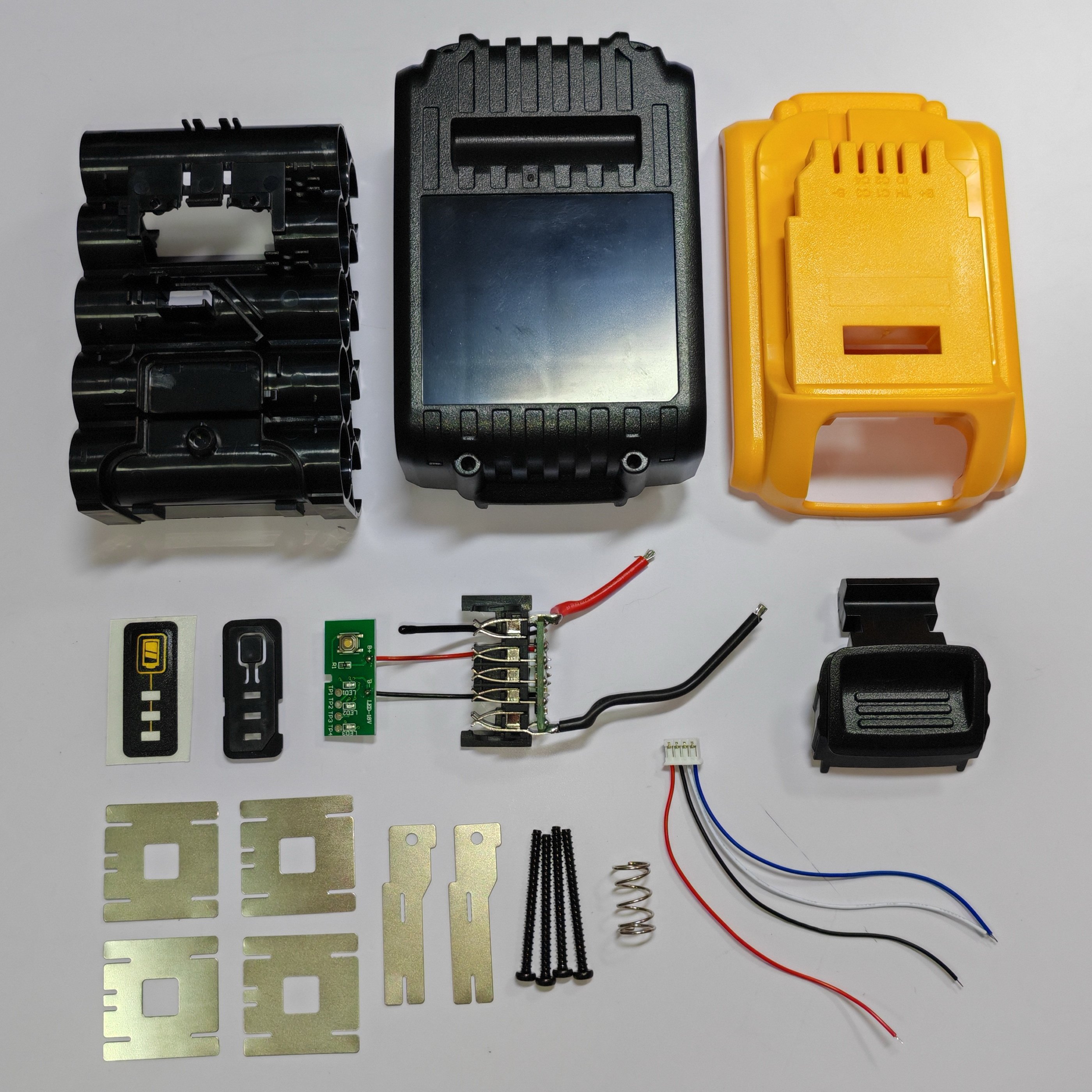 Factory Price Dewal DCB206 DCB205 20V 18V Plastic case 6.0AH 5.0ah 4.0ah 3.0Ah Plastic Housing 10 Cell Plastic Cover Kit Bms PCB