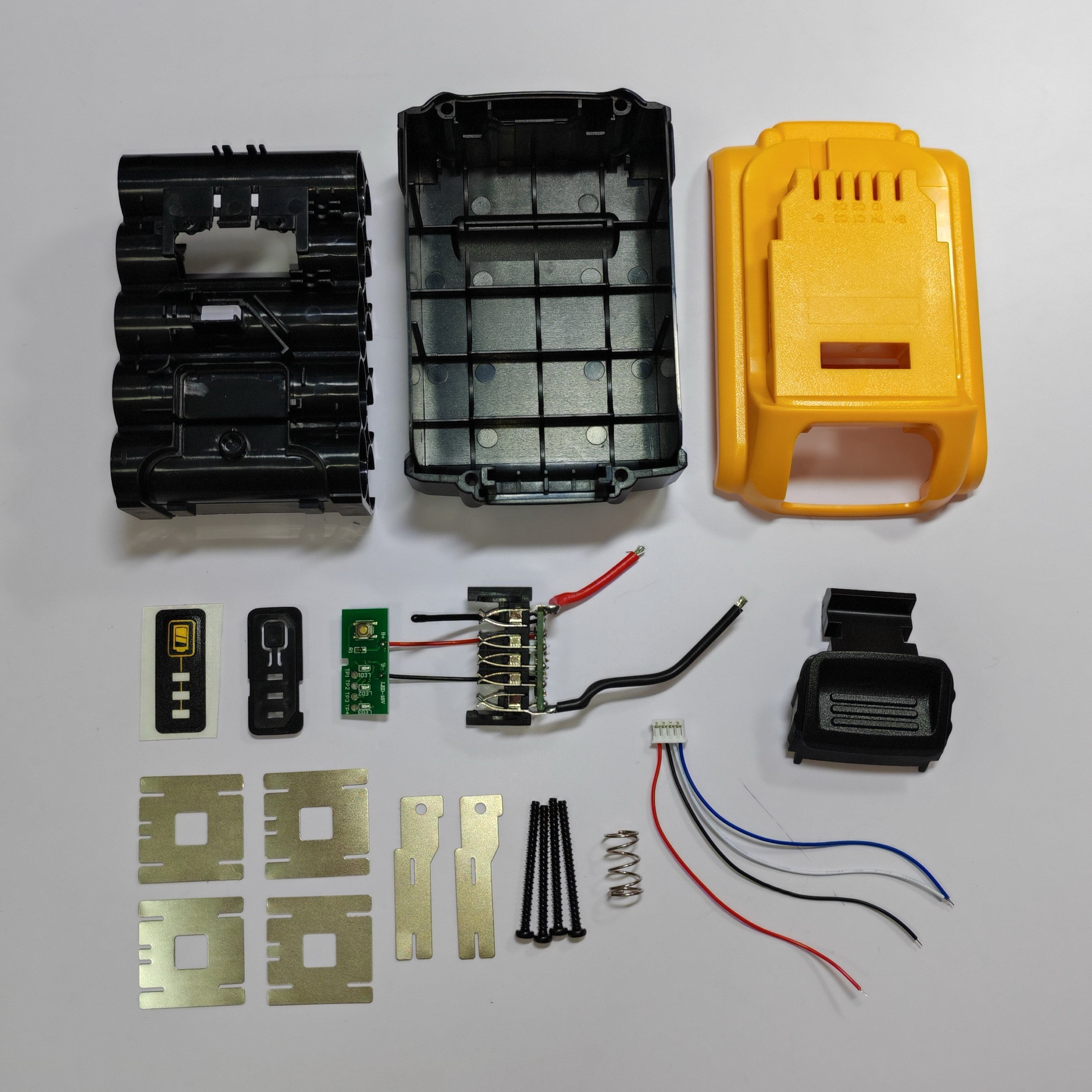 Factory Price Dewal DCB206 DCB205 20V 18V Plastic case 6.0AH 5.0ah 4.0ah 3.0Ah Plastic Housing 10 Cell Plastic Cover Kit Bms PCB