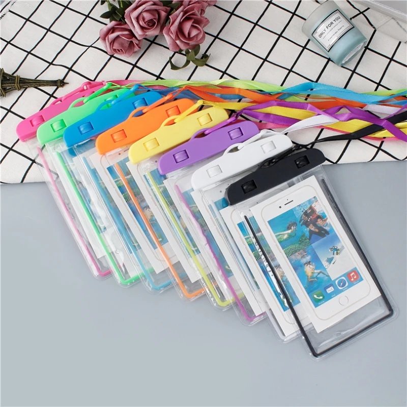 Fluorescent Luminous Waterproof Phone Sealed Pouch Case Bag for Outdoor Travel Swimming Diving Beach Boating Kayaking Snorkeling