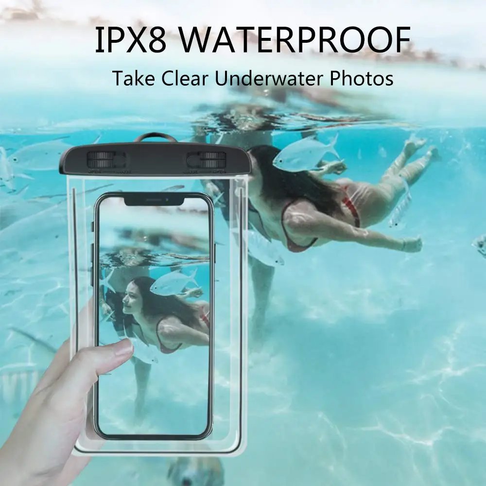 Fluorescent Luminous Waterproof Phone Sealed Pouch Case Bag for Outdoor Travel Swimming Diving Beach Boating Kayaking Snorkeling