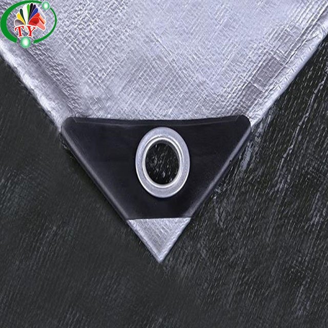 Waterpoof Black Silver PE Tarpaulin for Truck/boat/tent in China PE Tarpaulin Factory
