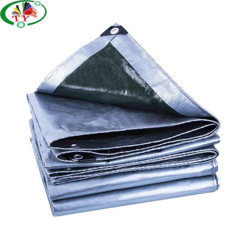 Waterpoof Black Silver PE Tarpaulin for Truck/boat/tent in China PE Tarpaulin Factory