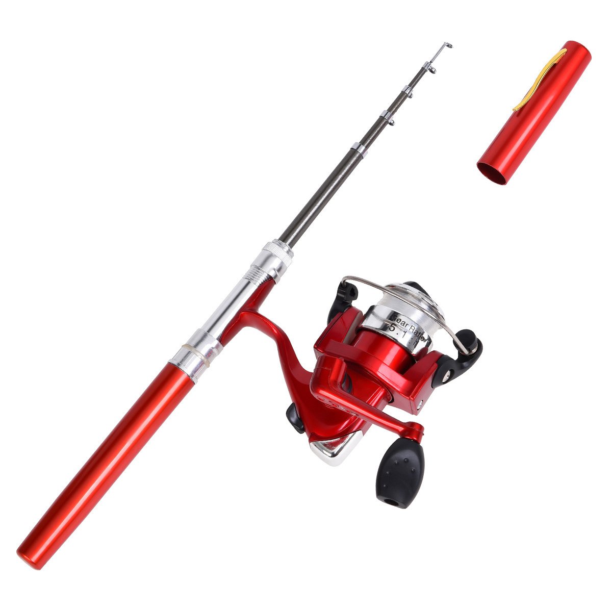 Portable Telescopic Pocket Pen Fishing Rod and Reel Spinning Combo Kit Winter Ice Fishing Sea Tackle
