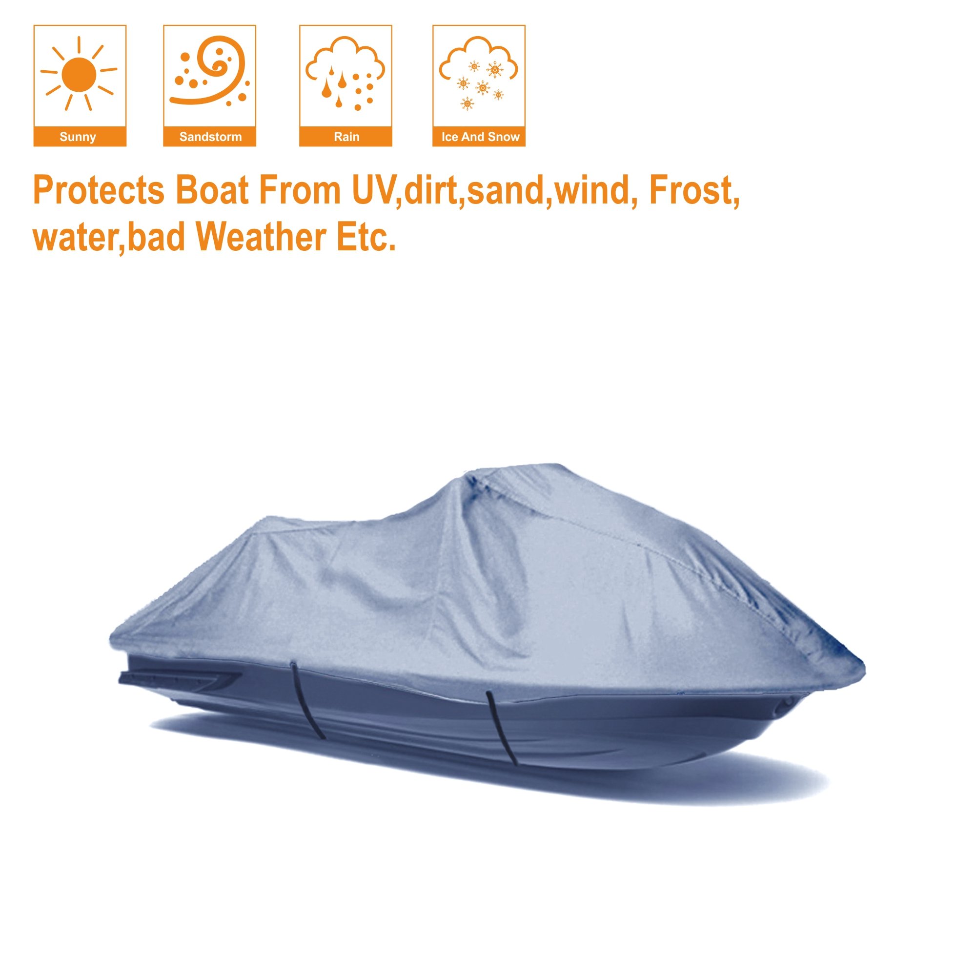 600D Polyester With PVC Coating Resists Auto Parts Boat Parts Personal Watercraft Covers for Universal Car